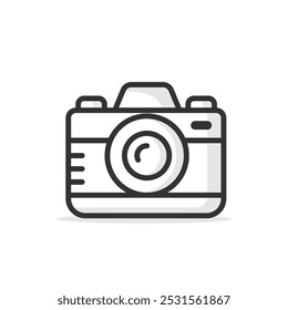 Camera icon isolated vector illustration on white background.
