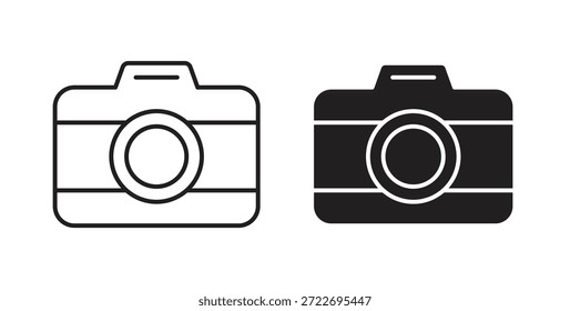 Ícone de câmera vetor isolado Ilustração. Pictograma vetorial para web e app