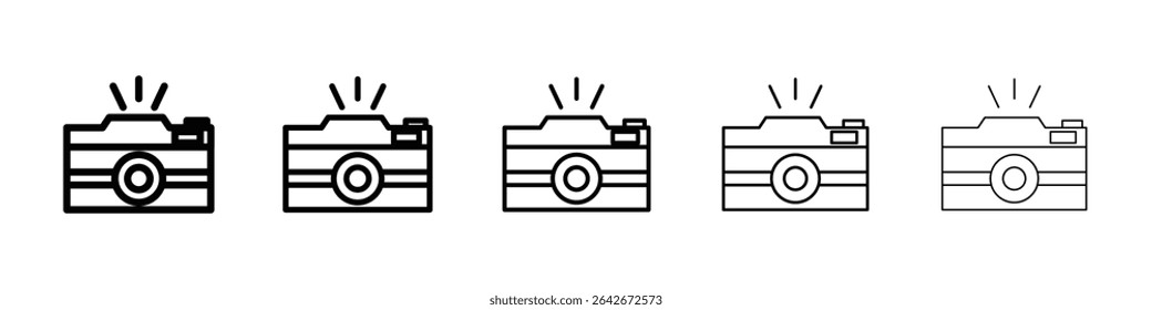 Camera icon isolated vector on white background set
