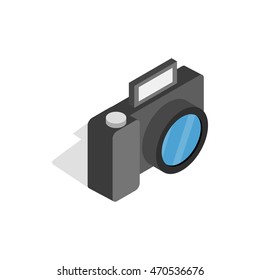 Camera Icon In Isometric 3d Style On A White Background