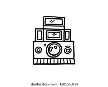 camera icon, line art design, camera vector illustration