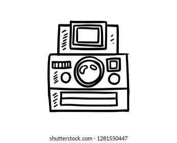 camera icon, line art design, camera vector illustration