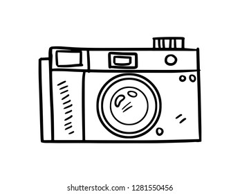 camera icon, line art design, camera vector illustration