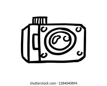 camera icon, line art design, camera vector illustration, hand drawn