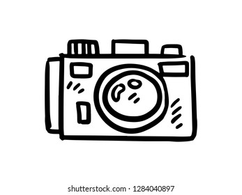 camera icon, line art design, camera vector illustration, hand drawn