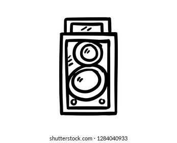 camera icon, line art design, camera vector illustration, hand drawn