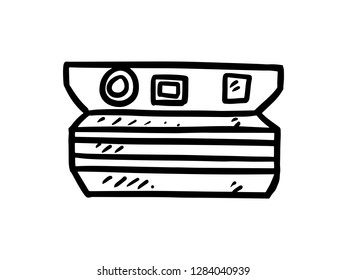 camera icon, line art design, camera vector illustration, hand drawn