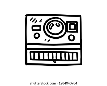 camera icon, line art design, camera vector illustration, hand drawn
