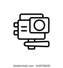 Camera Icon. Line Art Style Design Isolated On White Background