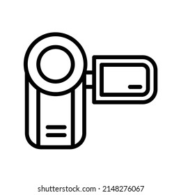 Camera Icon. Line Art Style Design Isolated On White Background