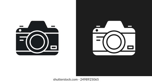 Camera icon line art vector