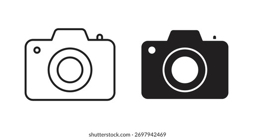 Línea del icono de la cámara. eps 10 Ilustración vectorial