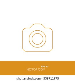 Camera icon in line style isolated on white background. Camera symbol for your design and logo. Vector illustration EPS 10.