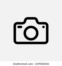 Icono de cámara en estilo de línea, uso para presentación de aplicaciones móviles del sitio web