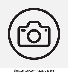 Icono de cámara en estilo de línea, uso para presentación de aplicaciones móviles del sitio web