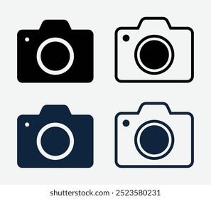 Camera Icon. Camera line Symbol. Camera Icon Silhouette. Photography Camera Symbol Outline Icon.