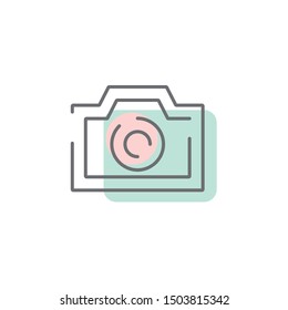 camera icon in line vector