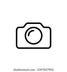 Camera icon line vector illustration.