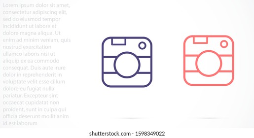 Camera icon line vector isolated on white background. Camera icon line vector for web site, app, ui and logo. Creative concept 