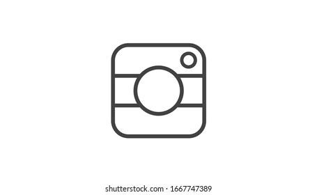 Camera icon line vector isolated on white background. 