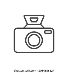 Camera icon line , vector photo flat and lens