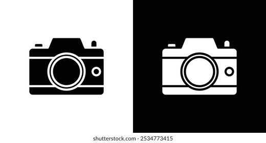 Camera icon linear logo isolated