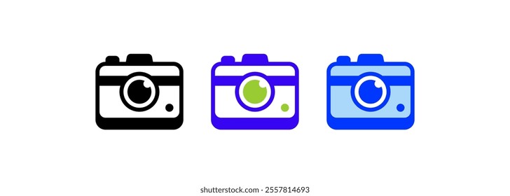 Camera Icon. linear style sign for mobile concept and web design. Outline vector icon. Symbol, logo illustration. Vector