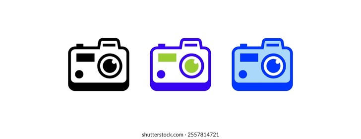 Camera Icon. linear style sign for mobile concept and web design. Outline vector icon. Symbol, logo illustration. Vector