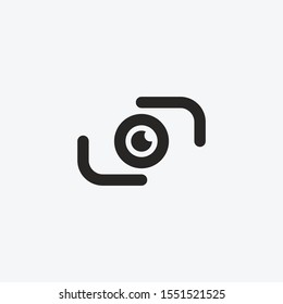 Camera icon logo design outline flat vector.