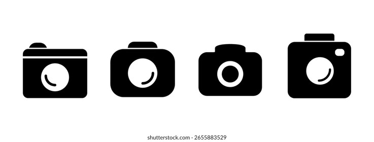Diseño del logotipo del icono de la cámara. signo y símbolo de la cámara fotográfica. icono de la Fotografía.