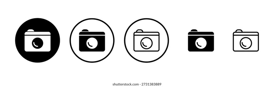 Diseño del logotipo del icono de la cámara. signo y símbolo de la cámara fotográfica. icono de la Fotografía.
