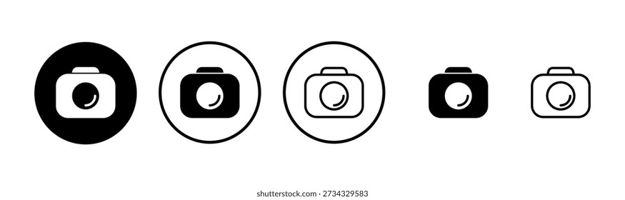 Diseño del logotipo del icono de la cámara. signo y símbolo de la cámara fotográfica. icono de la Fotografía.