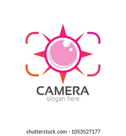 Camera Icon Logo Design Template. Photography Vector Illustration on white  background
