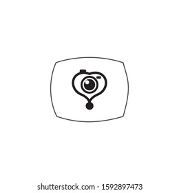 camera icon logo design template illustration