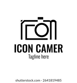 Camera icon or icon camera logo design. Unique camera logo design. Flat vector illustration logo.