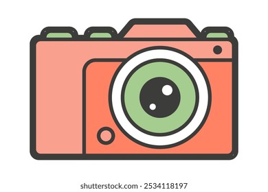 Camera icon logo. Flat style. Vector illustration.