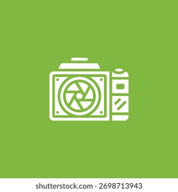 Camera icon logo flat vector design