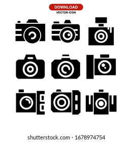 icono de cámara o logotipo símbolo de signo aislado ilustración vectorial - Colección de iconos vectoriales de estilo negro de alta calidad
