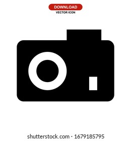 camera icon or logo isolated sign symbol vector illustration - high quality black style vector icons
