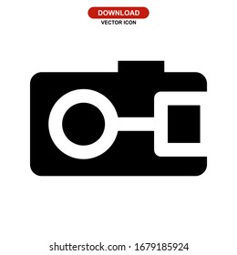 camera icon or logo isolated sign symbol vector illustration - high quality black style vector icons
