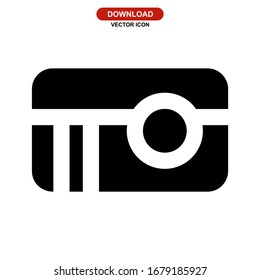 icono de cámara o logotipo símbolo de signo aislado ilustración vectorial - iconos vectoriales de estilo negro de alta calidad
