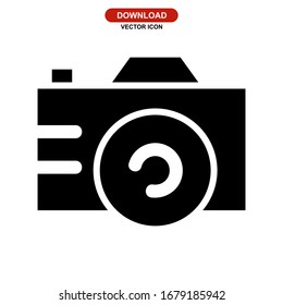 camera icon or logo isolated sign symbol vector illustration - high quality black style vector icons
