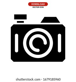 camera icon or logo isolated sign symbol vector illustration - high quality black style vector icons
