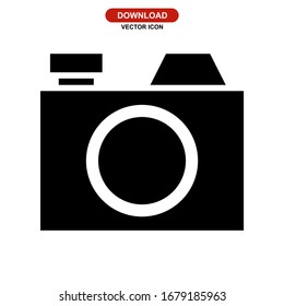 camera icon or logo isolated sign symbol vector illustration - high quality black style vector icons
