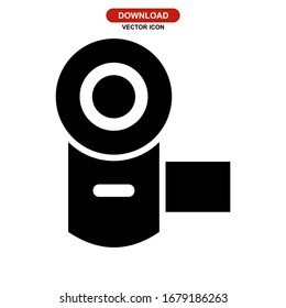 icono de cámara o logotipo símbolo de signo aislado ilustración vectorial - iconos vectoriales de estilo negro de alta calidad
