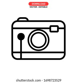 camera icon or logo isolated sign symbol vector illustration - high quality black style vector icons
