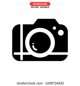 camera icon or logo isolated sign symbol vector illustration - high quality black style vector icons
