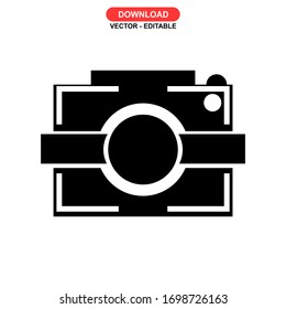 camera icon or logo isolated sign symbol vector illustration - high quality black style vector icons
