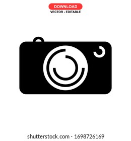 camera icon or logo isolated sign symbol vector illustration - high quality black style vector icons
