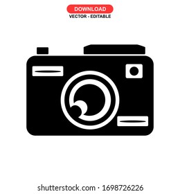 camera icon or logo isolated sign symbol vector illustration - high quality black style vector icons
